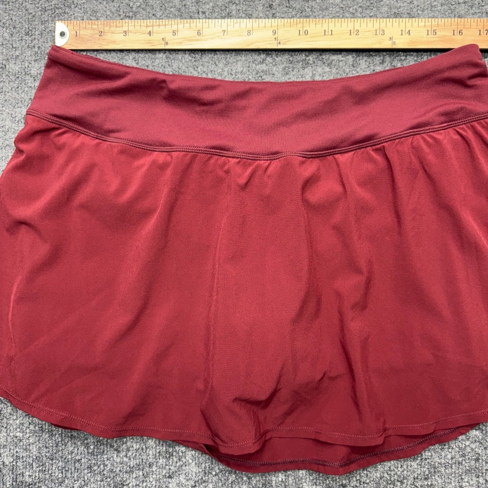 Zella Womens XL Burgundy Spice Active Skort Built-in Shorts Zipper Pocket NEW - Picture 3 of 8